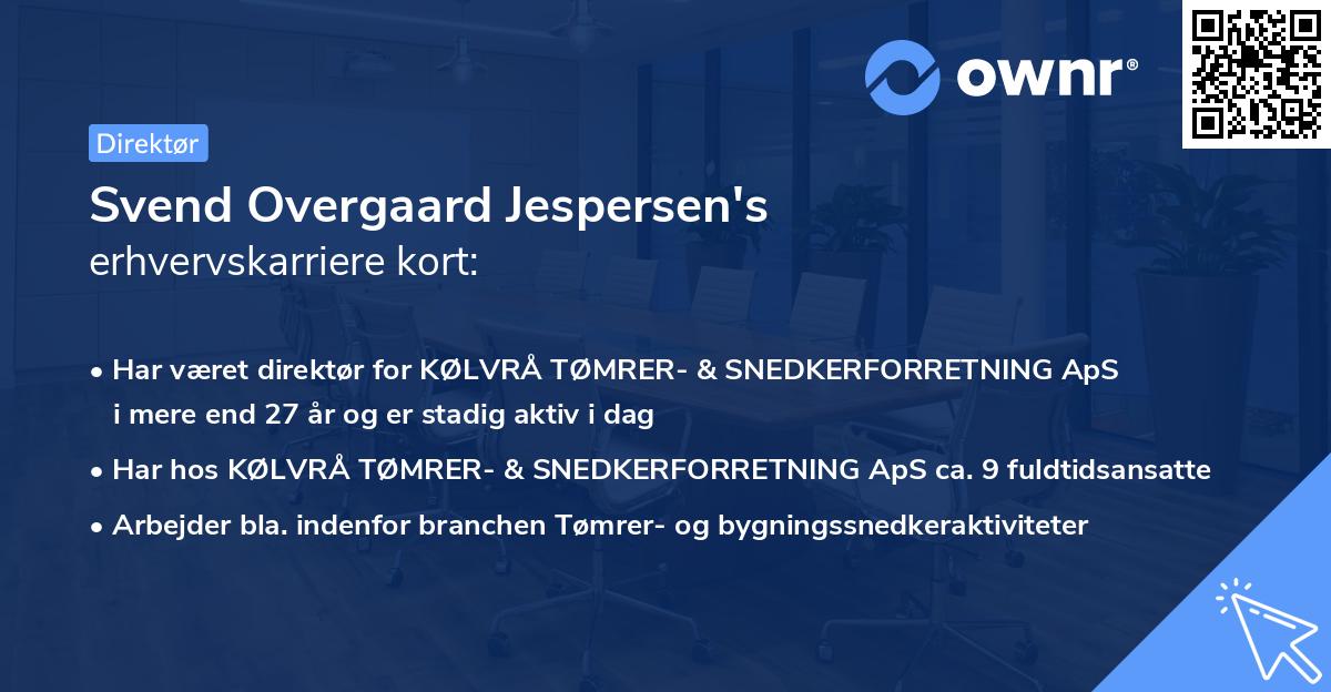 Svend Overgaard Jespersen's erhvervskarriere kort