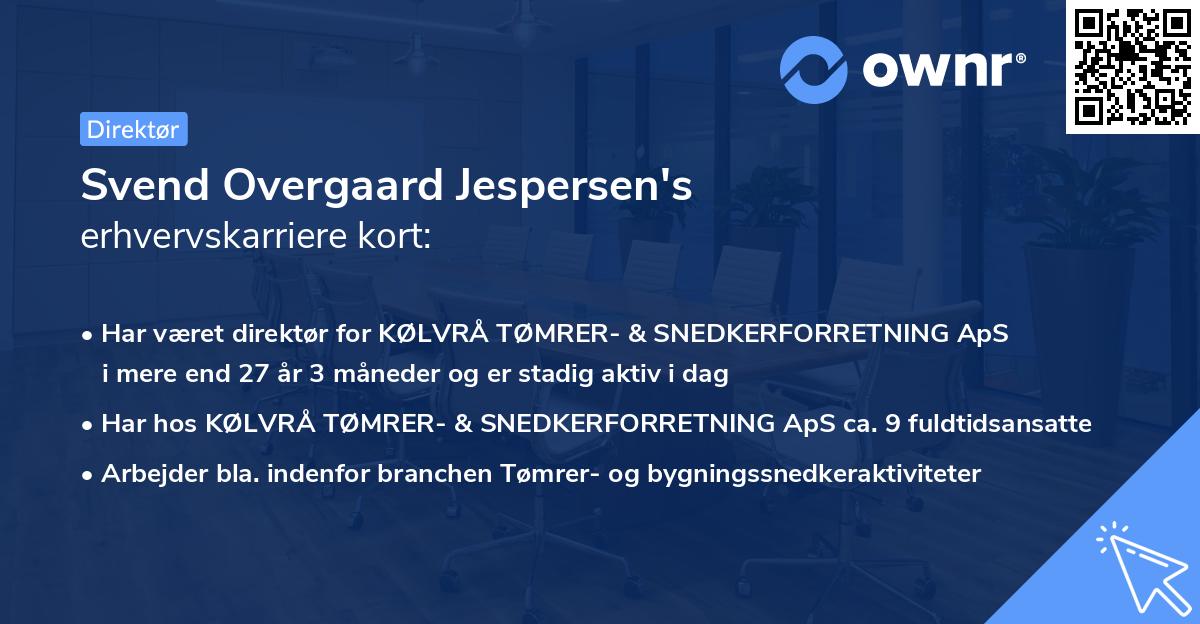 Svend Overgaard Jespersen's erhvervskarriere kort