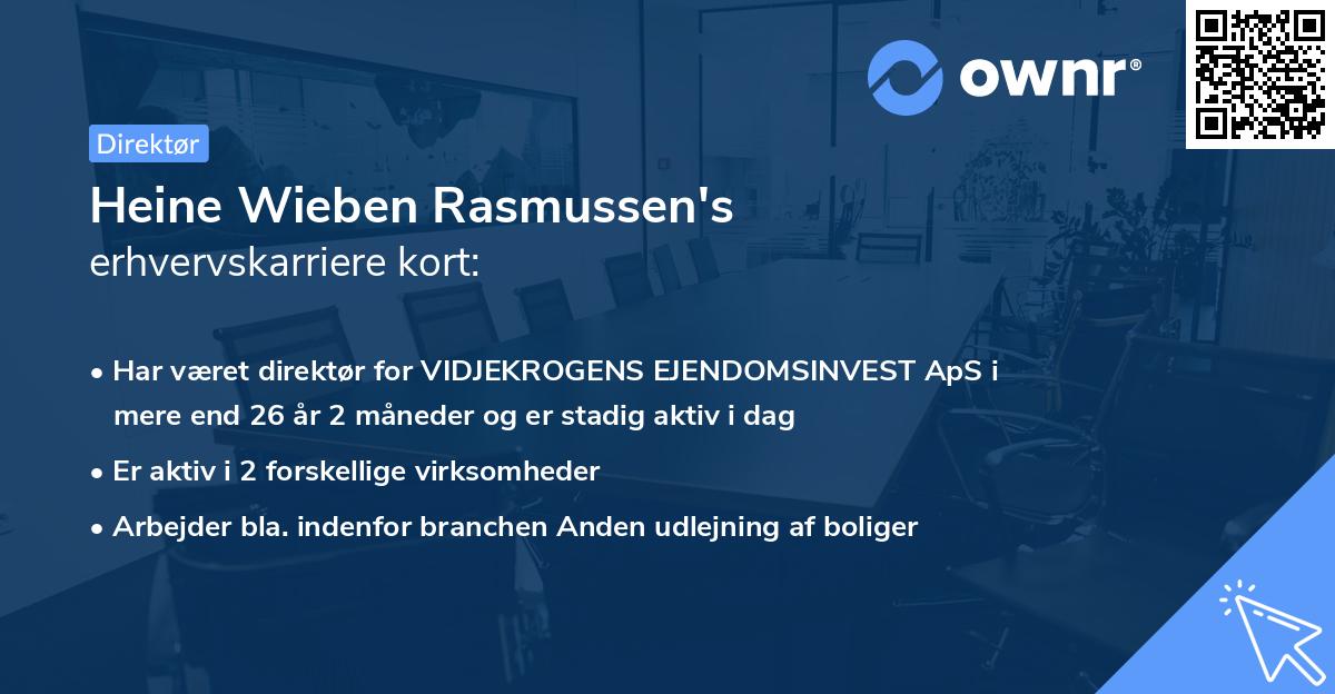 Heine Wieben Rasmussen's erhvervskarriere kort