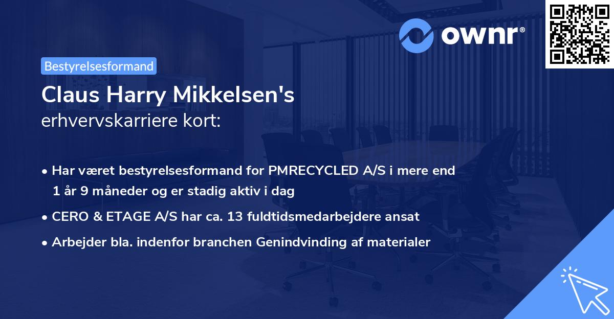Claus Harry Mikkelsen's erhvervskarriere kort