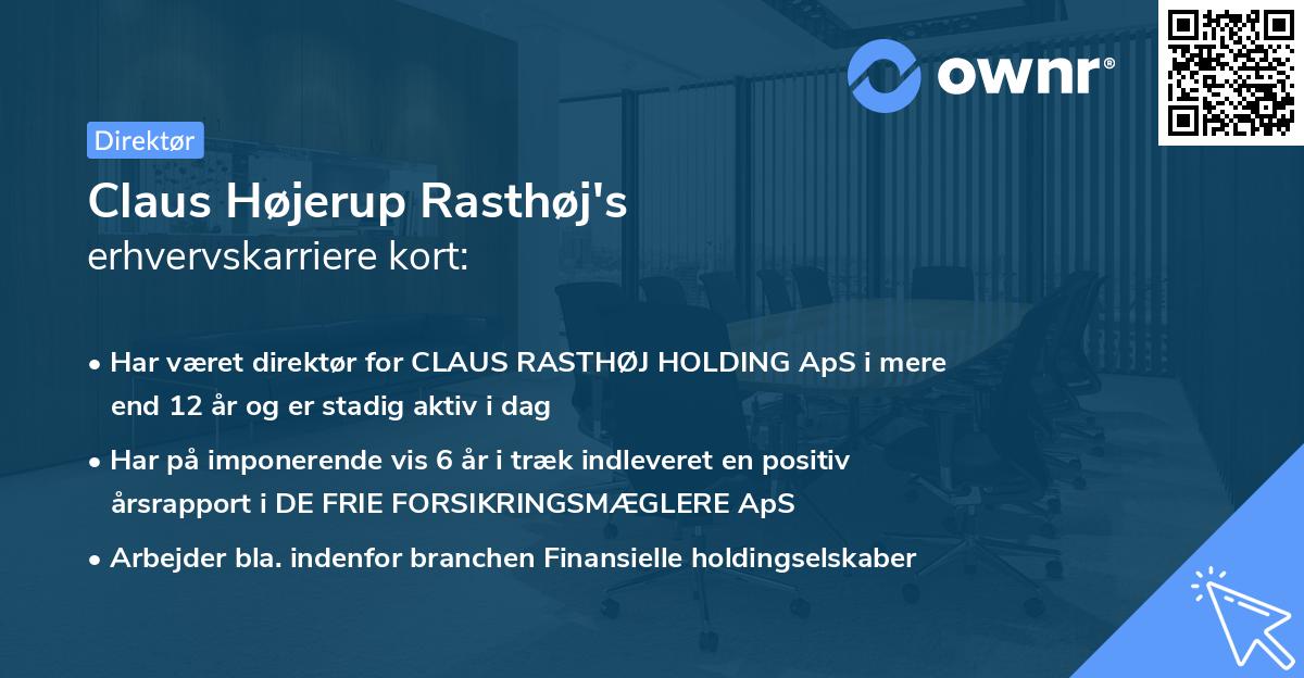 Claus Højerup Rasthøj's erhvervskarriere kort