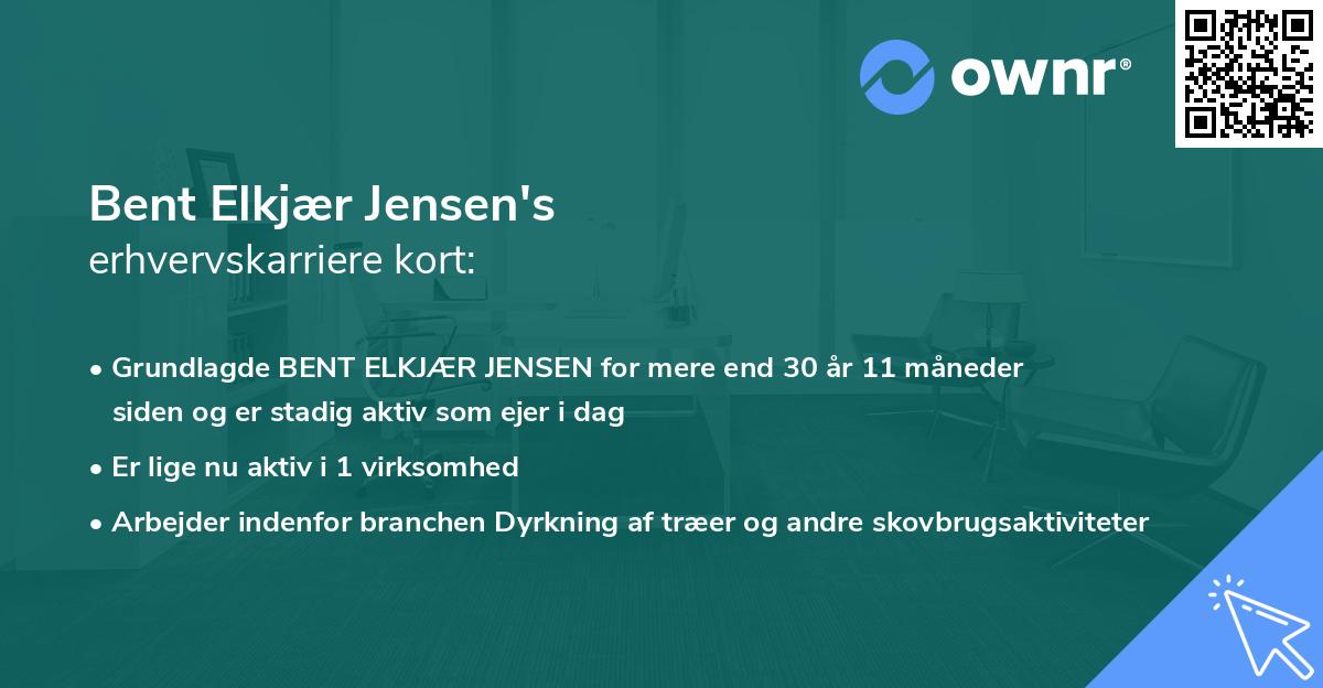 Bent Elkjær Jensen's erhvervskarriere kort