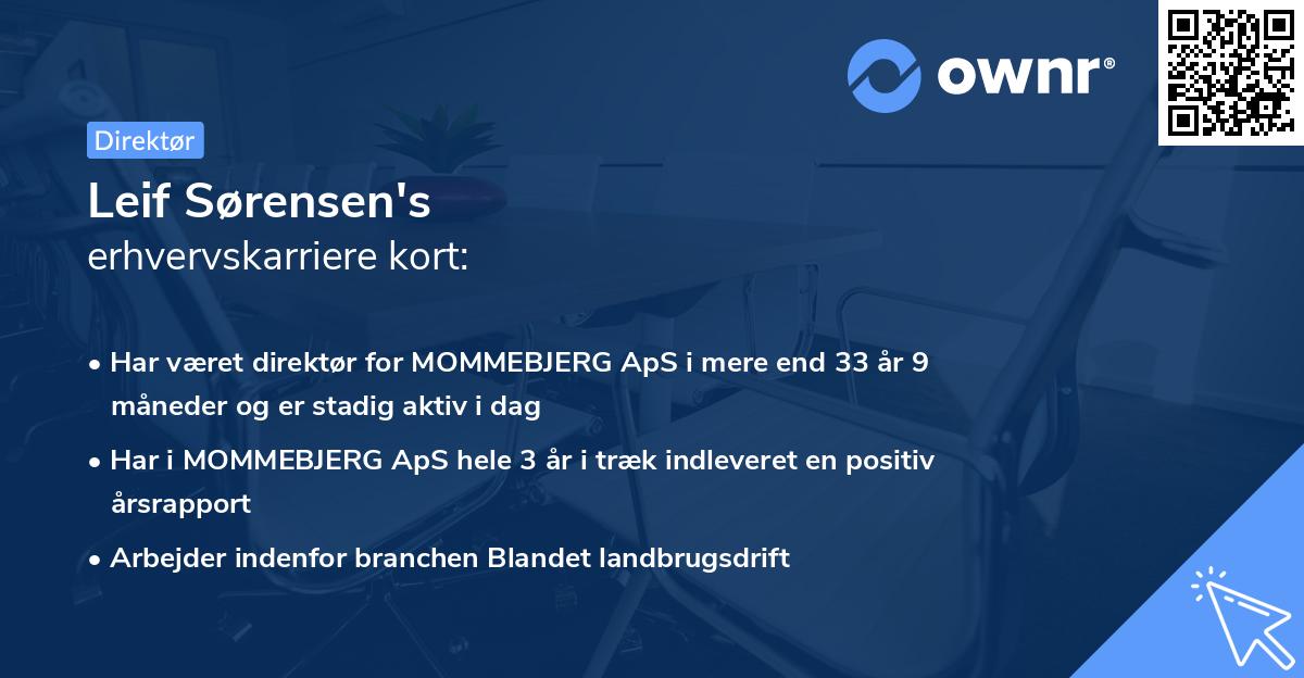 Leif Sørensen's erhvervskarriere kort