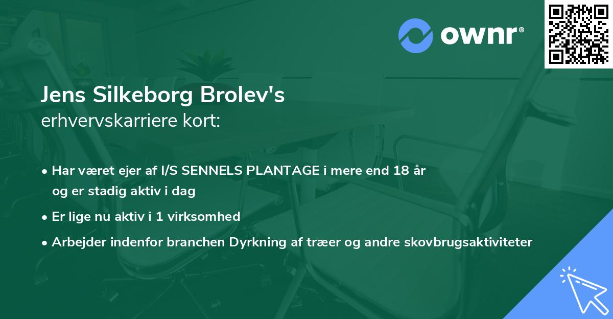 Jens Silkeborg Brolev's erhvervskarriere kort