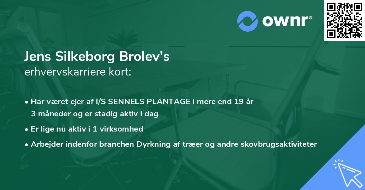 Jens Silkeborg Brolev's erhvervskarriere kort