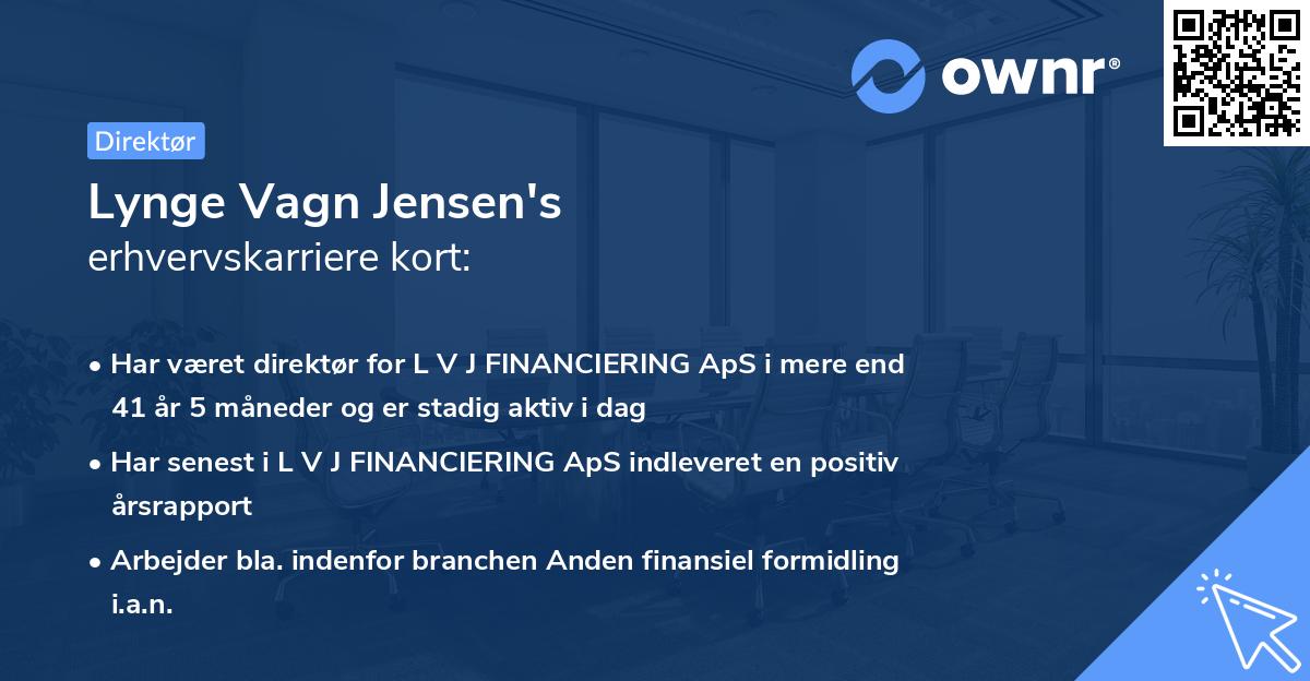 Lynge Vagn Jensen's erhvervskarriere kort