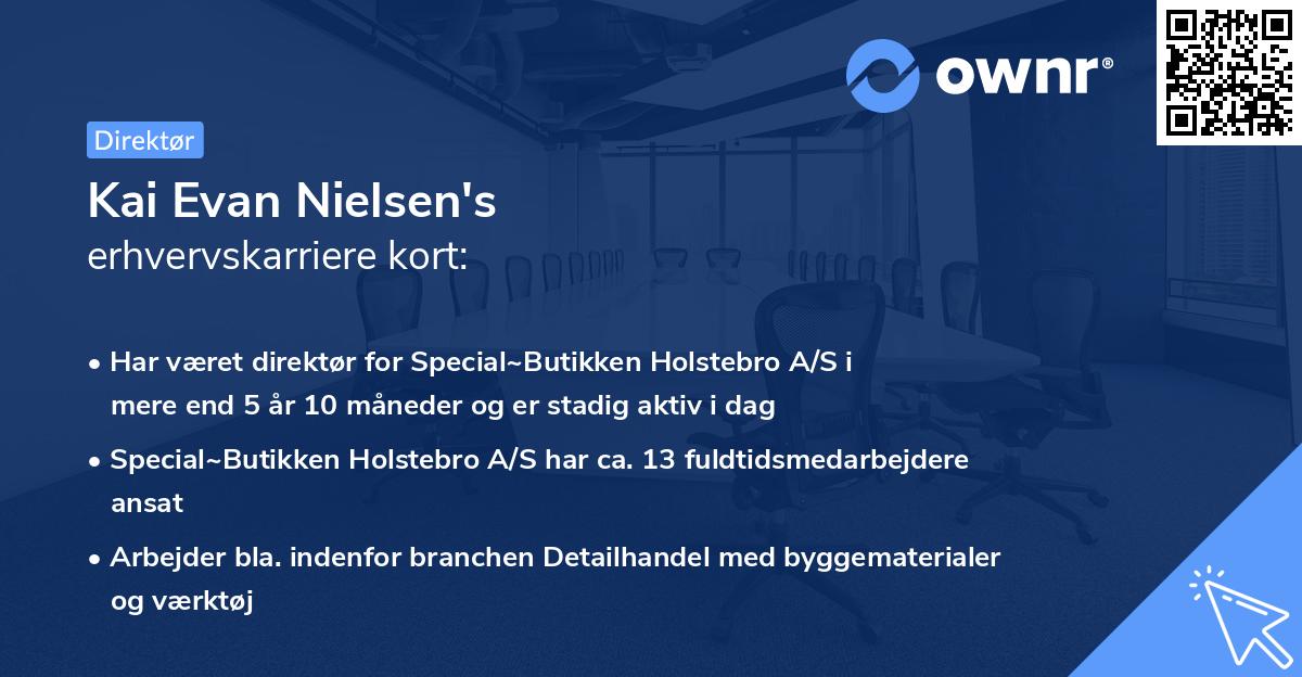 Kai Evan Nielsen's erhvervskarriere kort