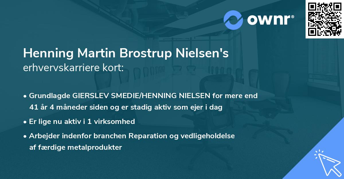 Henning Martin Brostrup Nielsen's erhvervskarriere kort