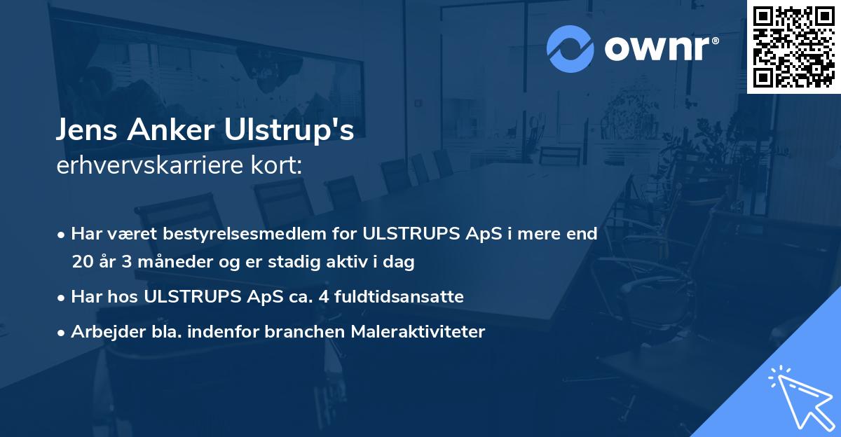 Jens Anker Ulstrup's erhvervskarriere kort
