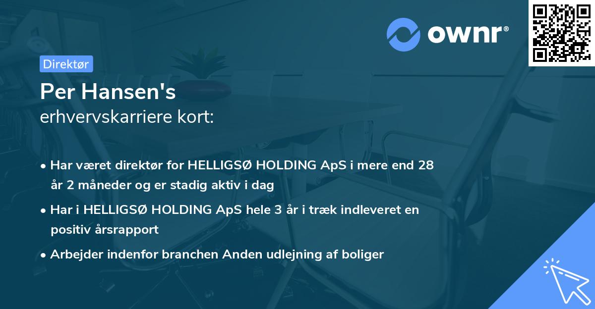 Per Hansen's erhvervskarriere kort