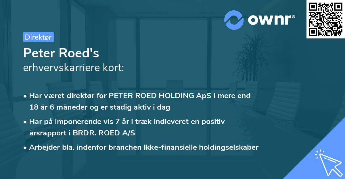 Peter Roed's erhvervskarriere kort