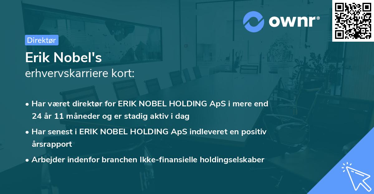 Erik Nobel's erhvervskarriere kort