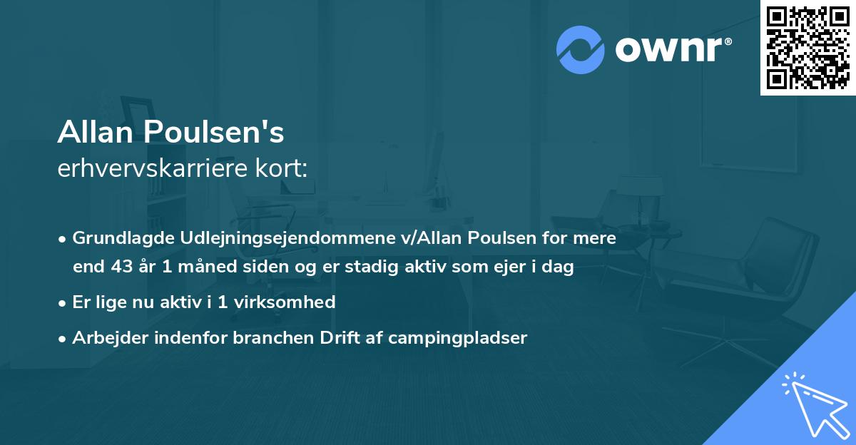 Allan Poulsen's erhvervskarriere kort