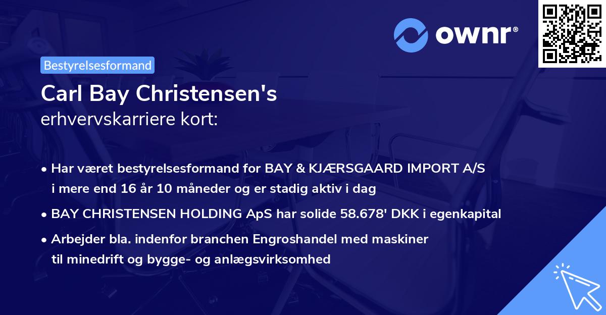 Carl Bay Christensen's erhvervskarriere kort