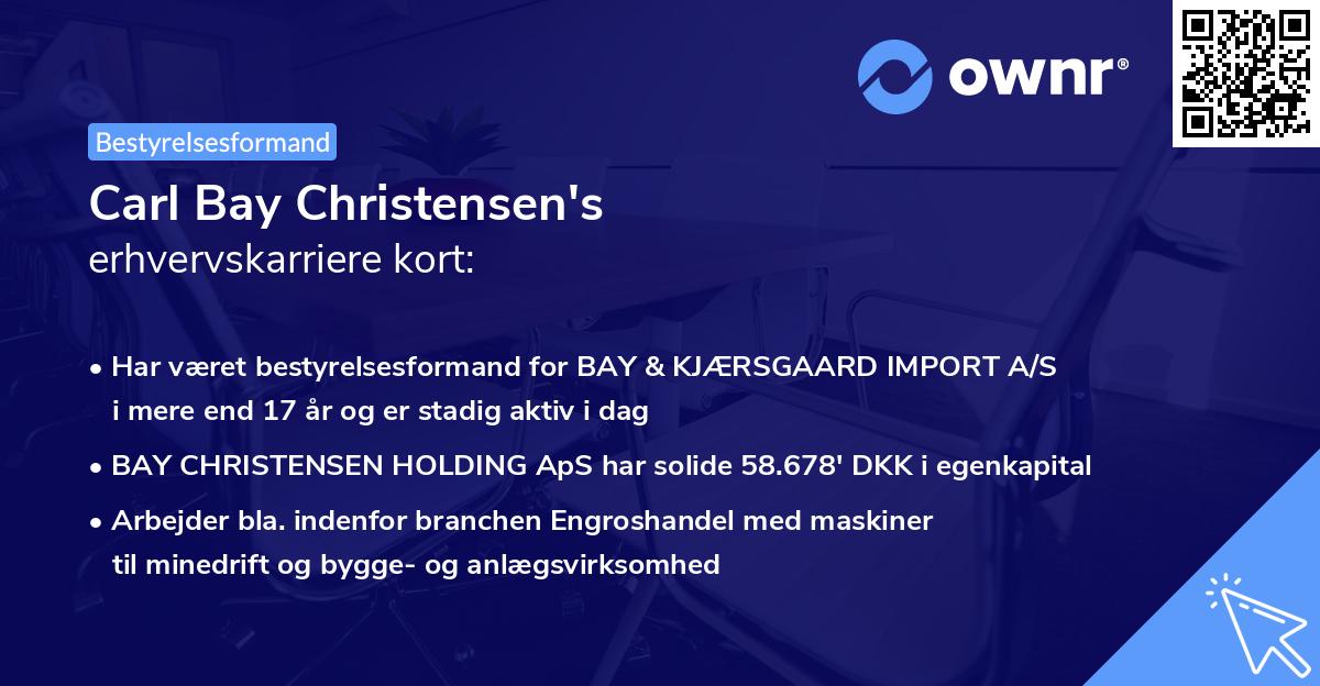 Carl Bay Christensen's erhvervskarriere kort