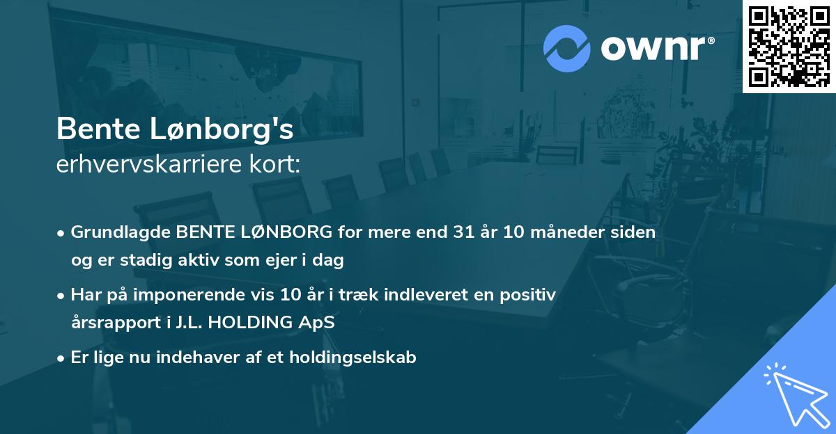Bente Lønborg's erhvervskarriere kort