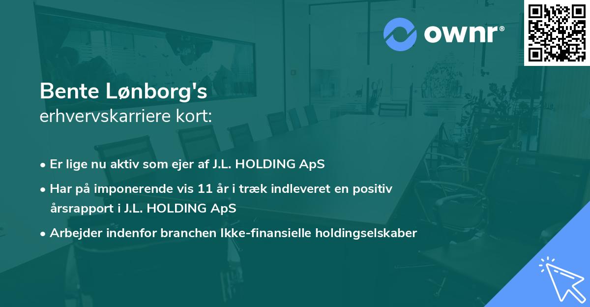 Bente Lønborg's erhvervskarriere kort