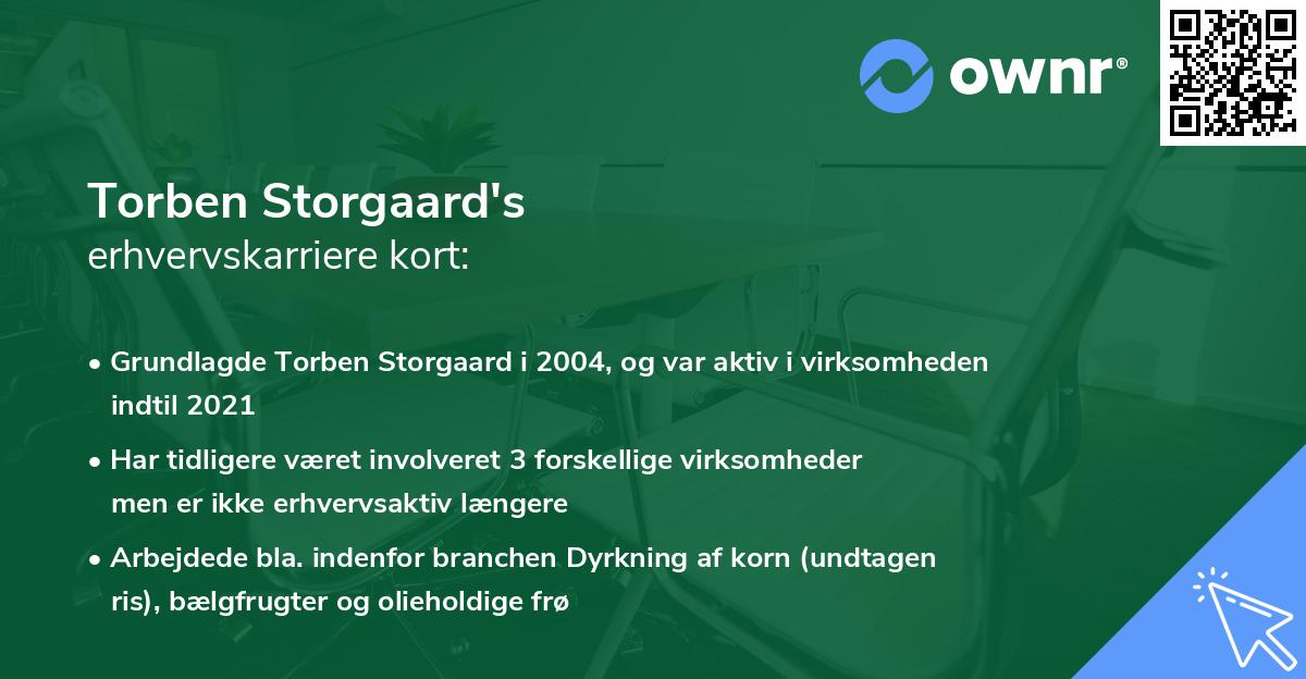 Torben Storgaard's erhvervskarriere kort