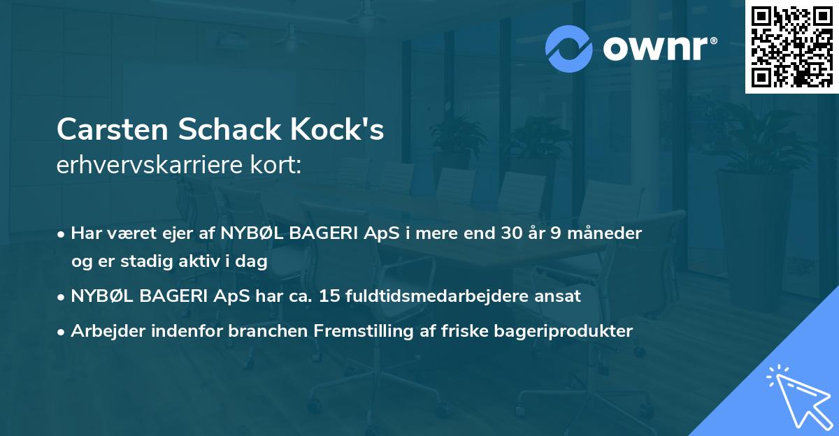 Carsten Schack Kock's erhvervskarriere kort