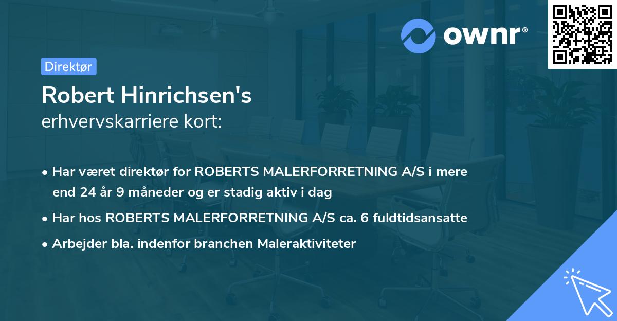 Robert Hinrichsen's erhvervskarriere kort