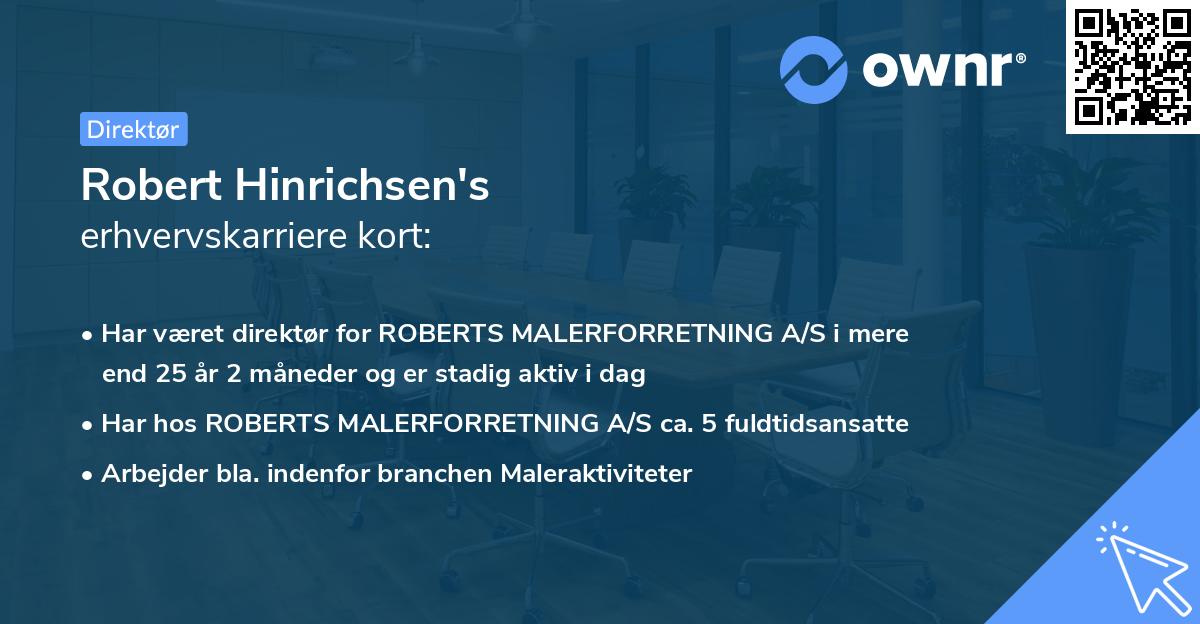 Robert Hinrichsen's erhvervskarriere kort