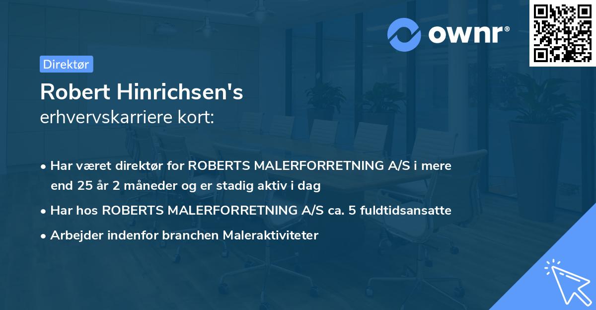 Robert Hinrichsen's erhvervskarriere kort