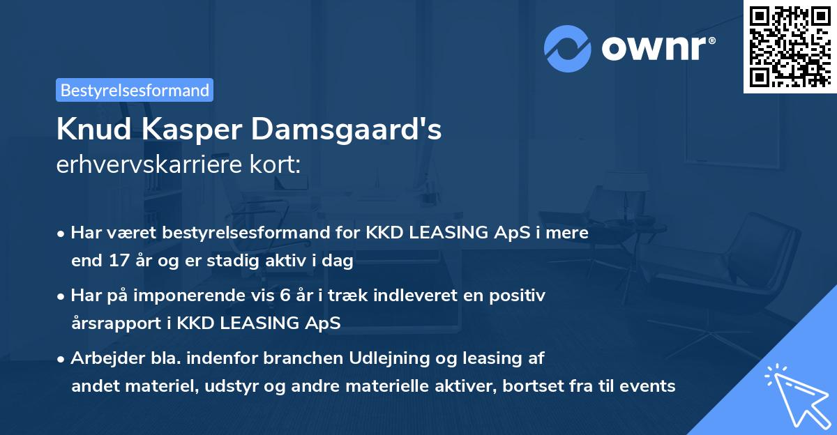 Knud Kasper Damsgaard's erhvervskarriere kort