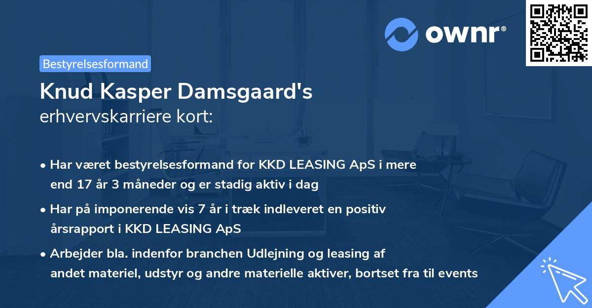 Knud Kasper Damsgaard's erhvervskarriere kort