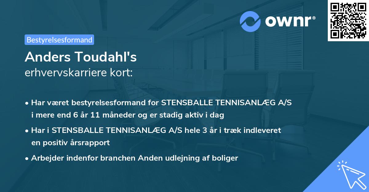 Anders Toudahl's erhvervskarriere kort
