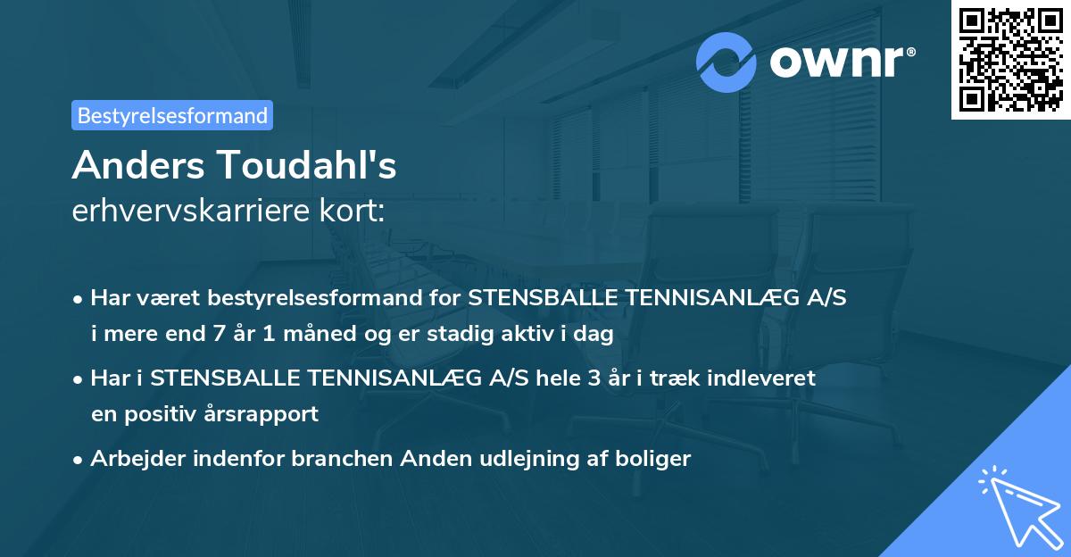 Anders Toudahl's erhvervskarriere kort