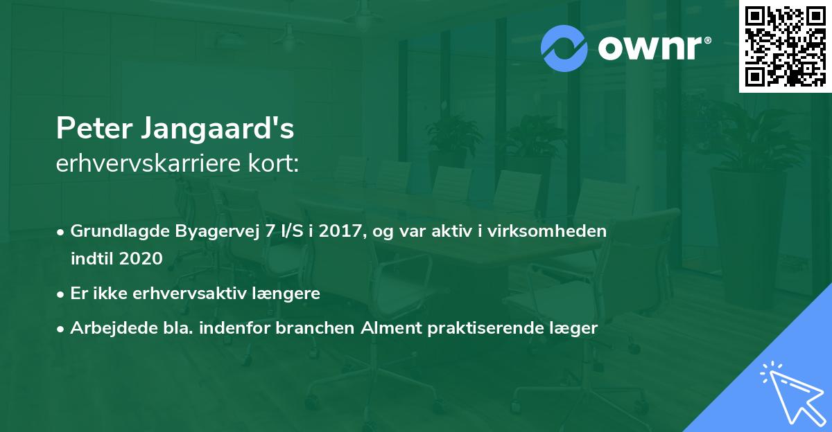 Peter Jangaard's erhvervskarriere kort