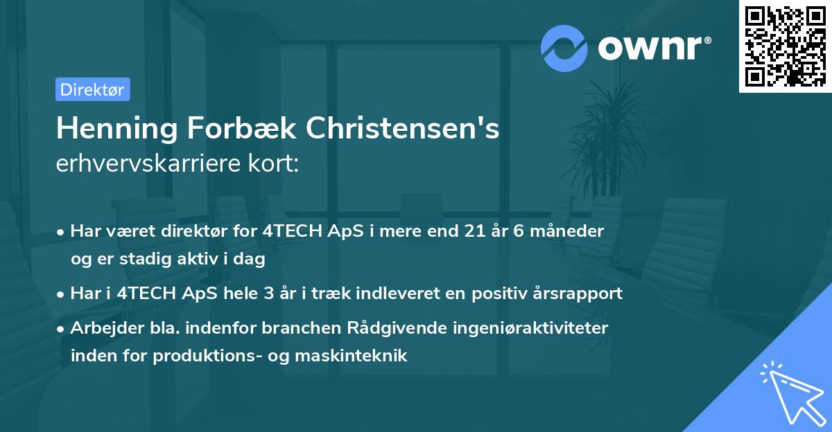 Henning Forbæk Christensen's erhvervskarriere kort