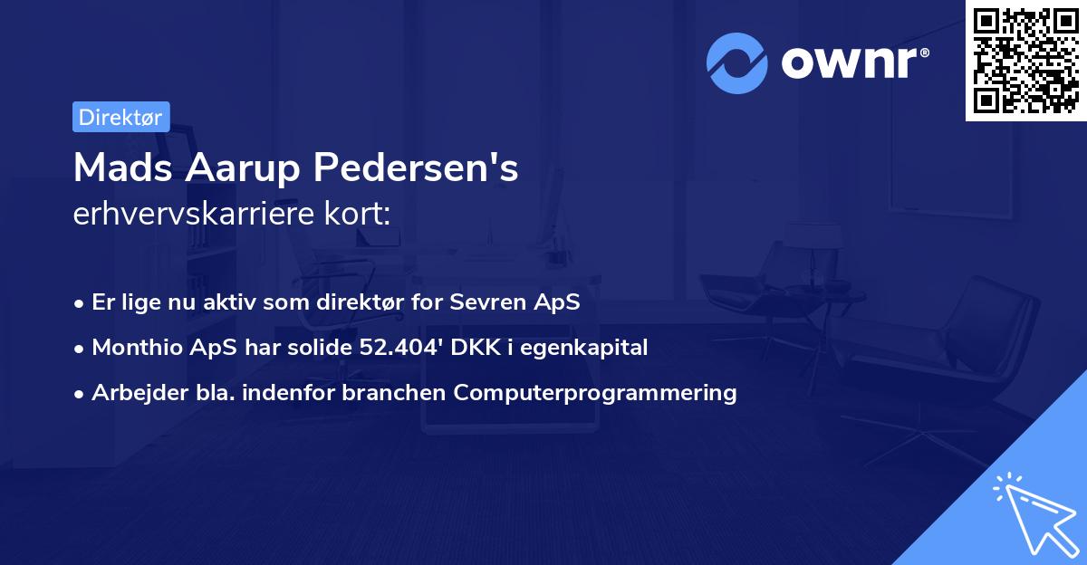 Mads Aarup Pedersen's erhvervskarriere kort