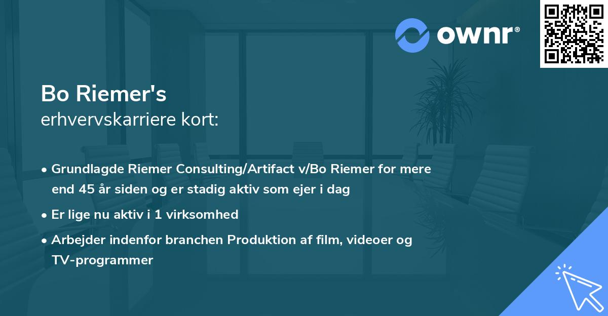 Bo Riemer's erhvervskarriere kort