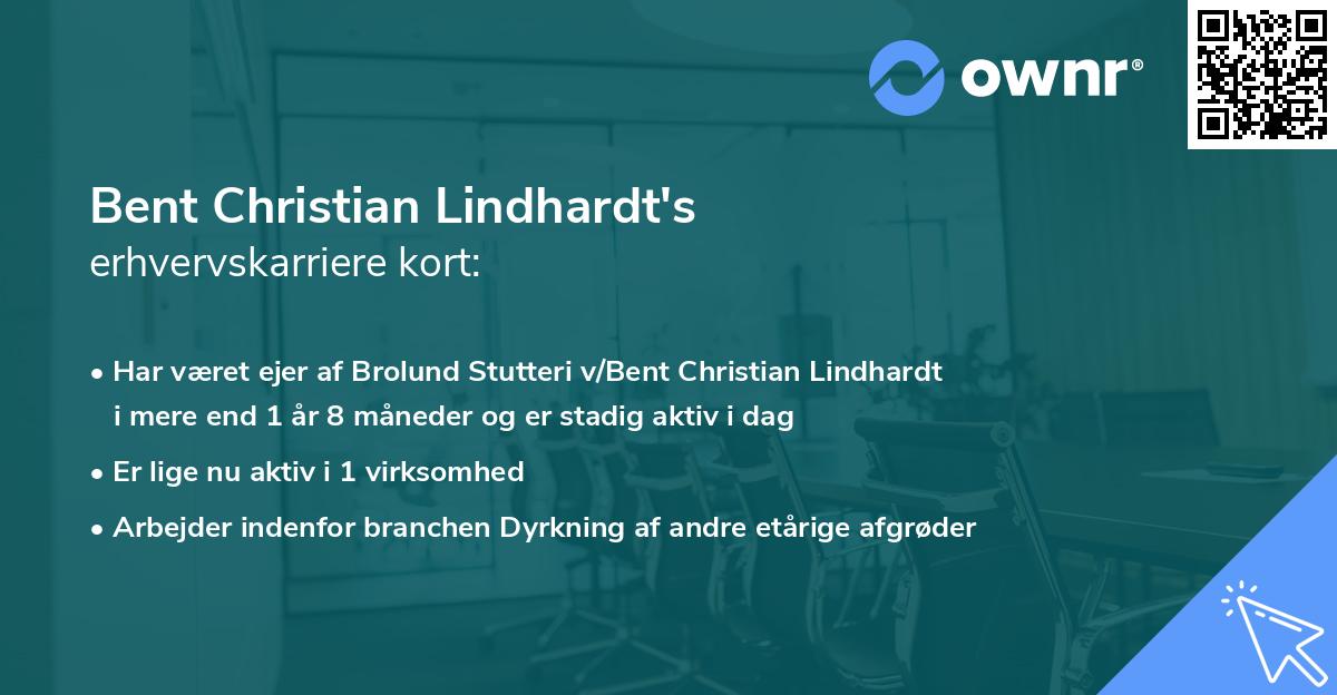 Bent Christian Lindhardt's erhvervskarriere kort