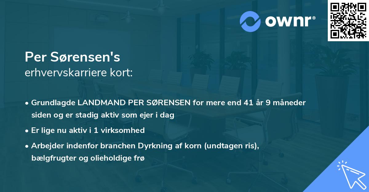 Per Sørensen's erhvervskarriere kort