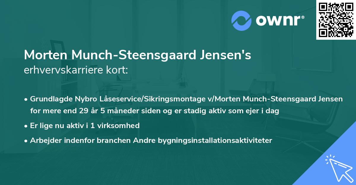 Morten Munch-Steensgaard Jensen's erhvervskarriere kort