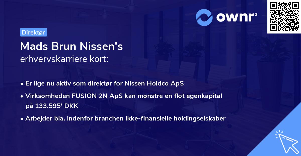 Mads Brun Nissen's erhvervskarriere kort