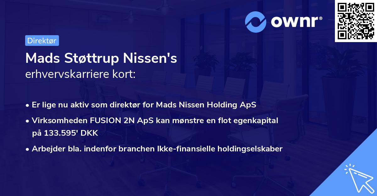 Mads Støttrup Nissen's erhvervskarriere kort