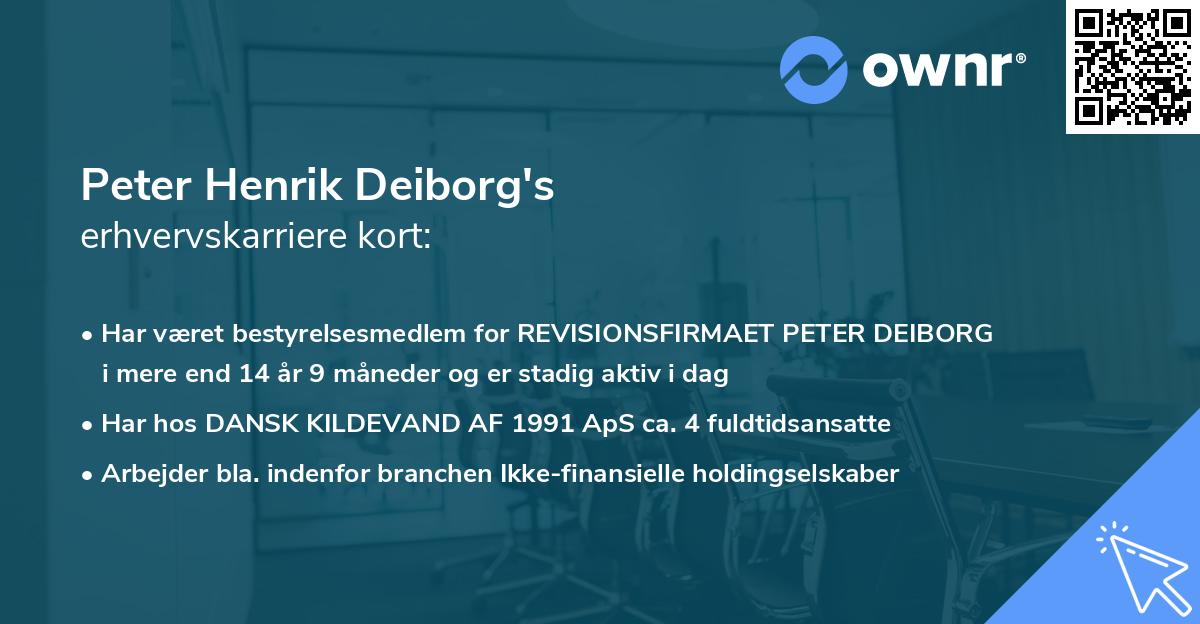 Peter Henrik Deiborg's erhvervskarriere kort