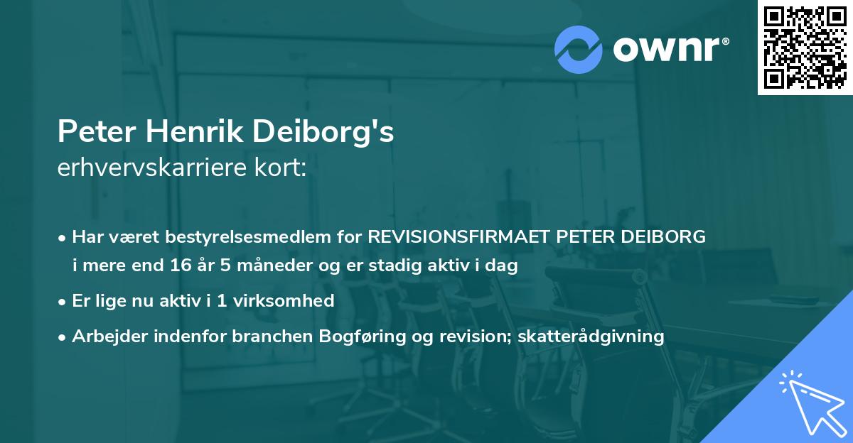 Peter Henrik Deiborg's erhvervskarriere kort