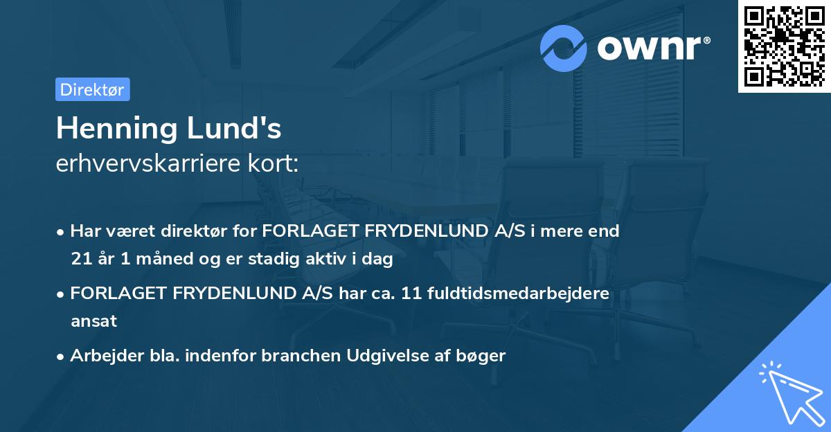 Henning Lund's erhvervskarriere kort