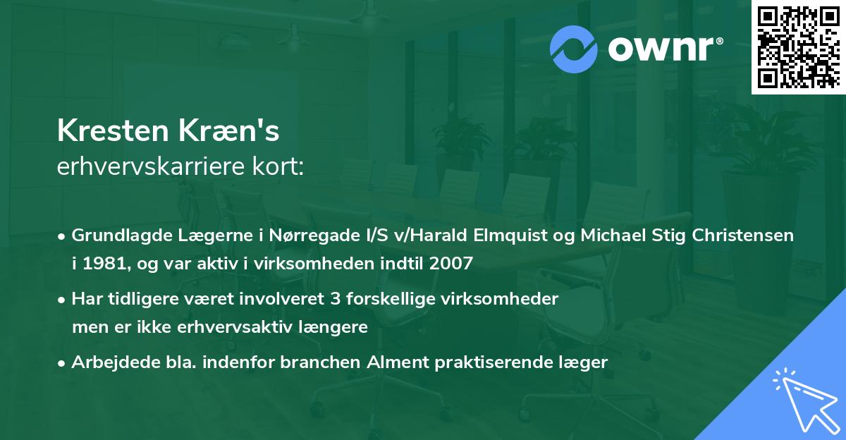 Kresten Kræn's erhvervskarriere kort