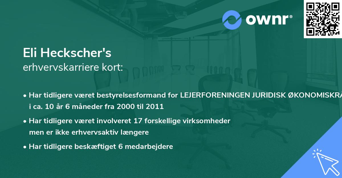 Eli Heckscher's erhvervskarriere kort