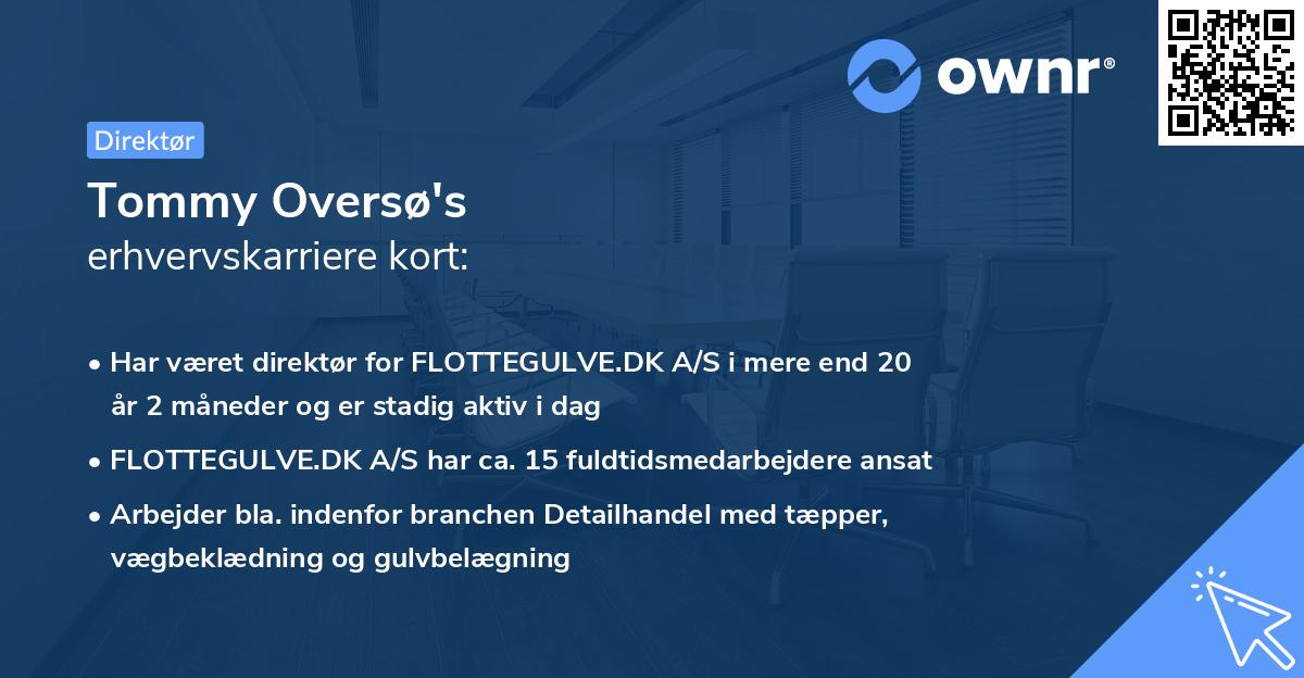 Tommy Oversø's erhvervskarriere kort