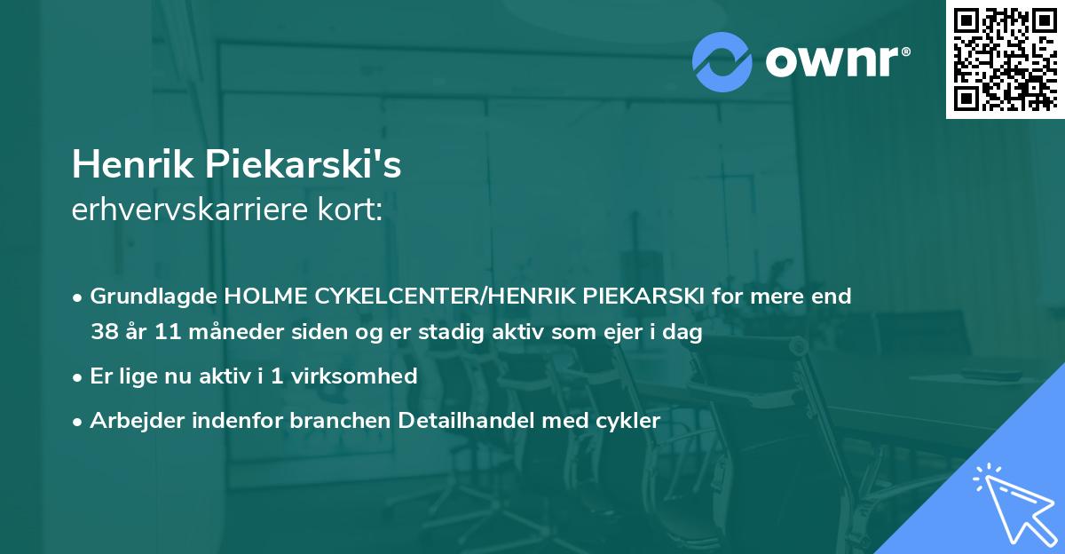 Henrik Piekarski's erhvervskarriere kort