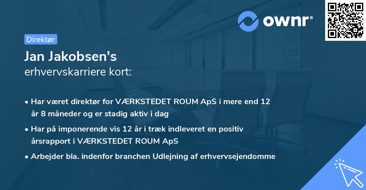 Jan Jakobsen's erhvervskarriere kort