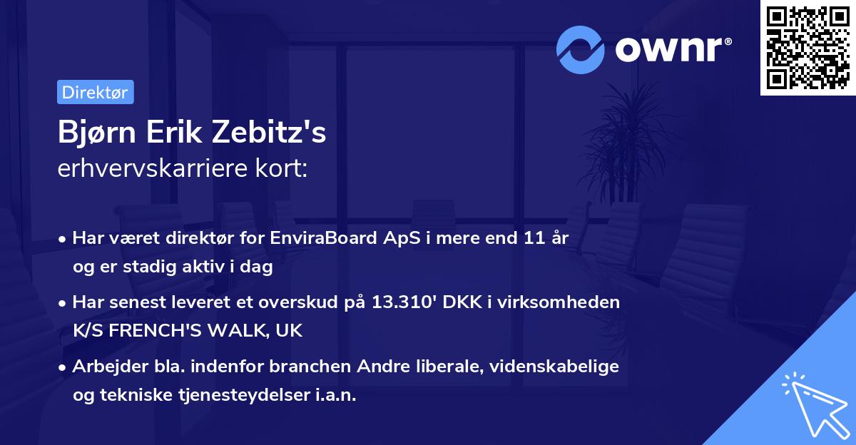 Bjørn Erik Zebitz's erhvervskarriere kort