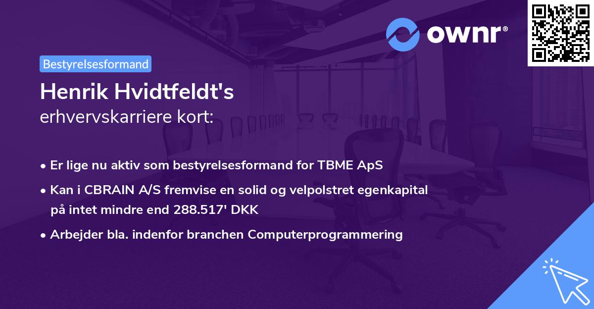 Henrik Hvidtfeldt's erhvervskarriere kort