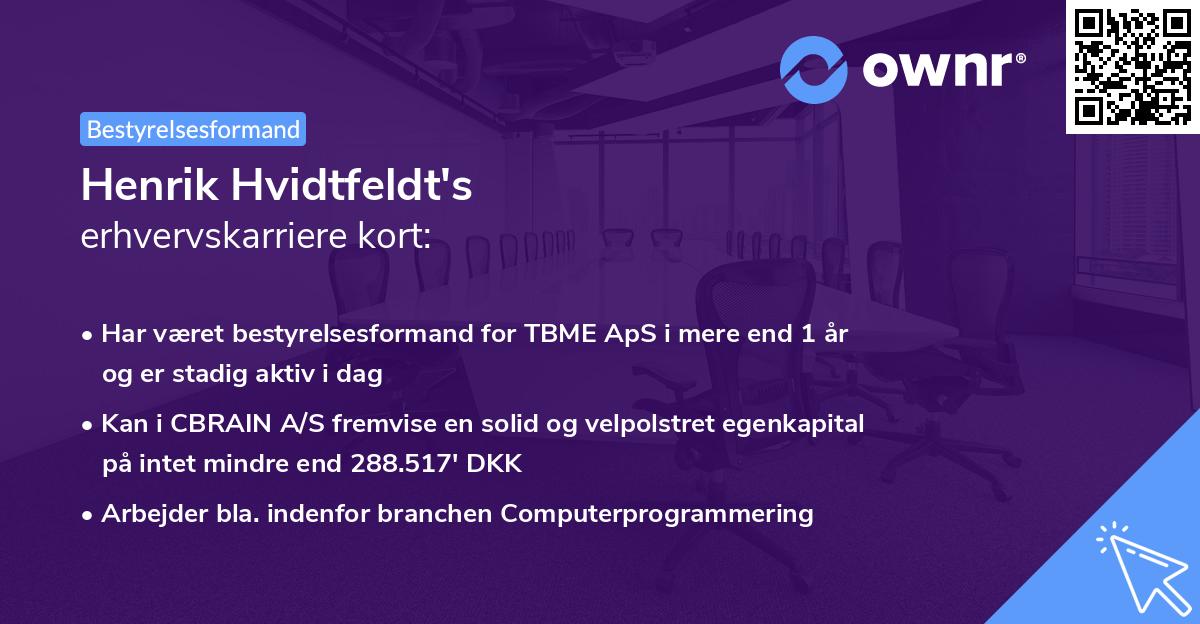 Henrik Hvidtfeldt's erhvervskarriere kort